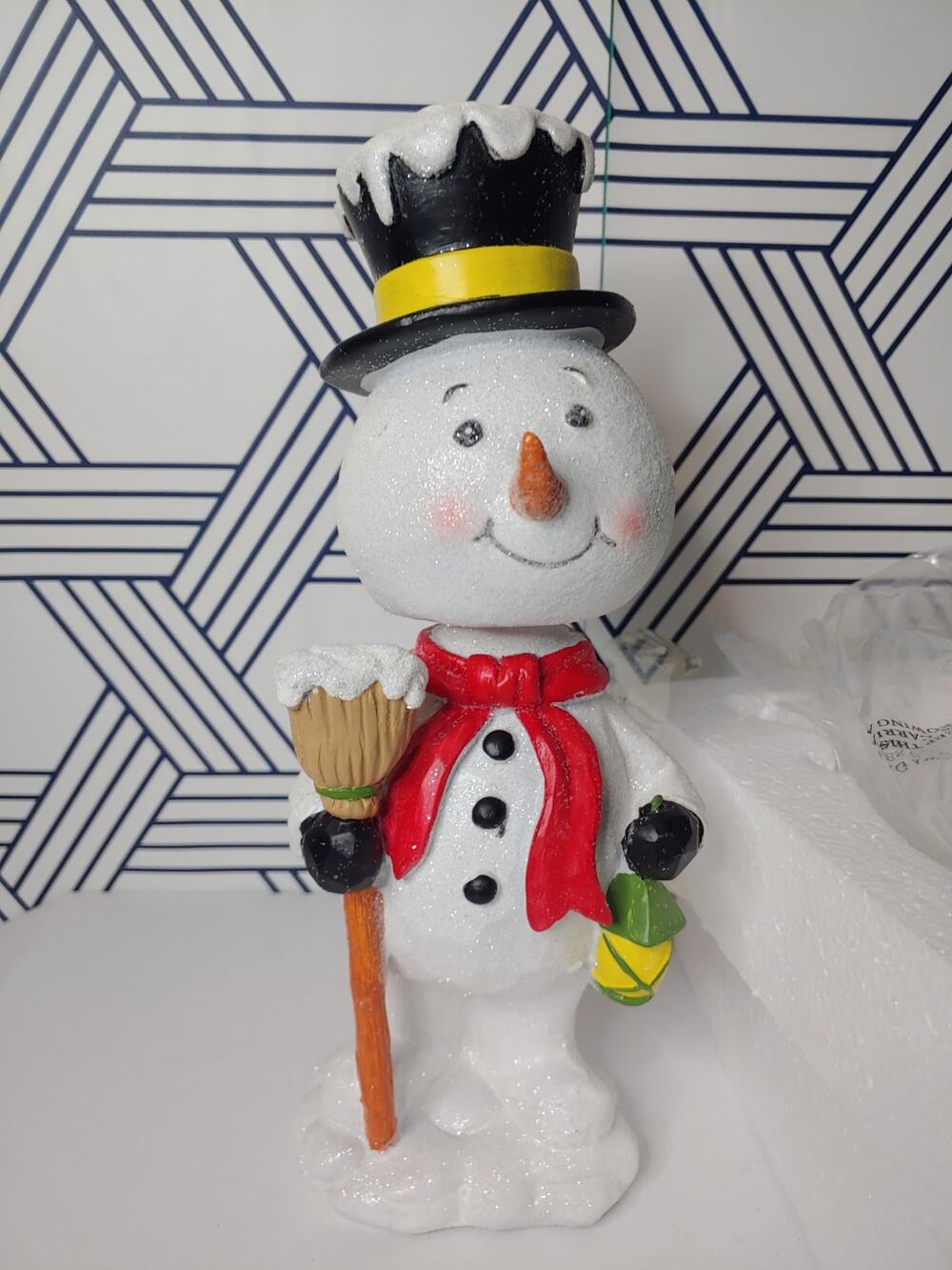 NIB Cracker Barrell Snowman with Bibble Head